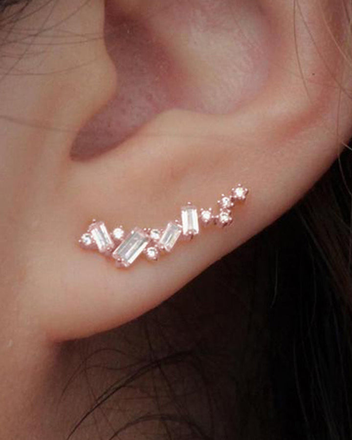 Boucles d'oreilles simples et brillantes à motifs géométriques