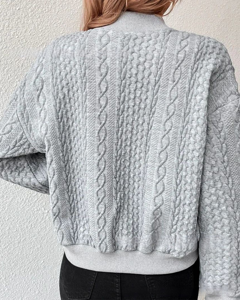 Cardigan boutonné de couleur unie