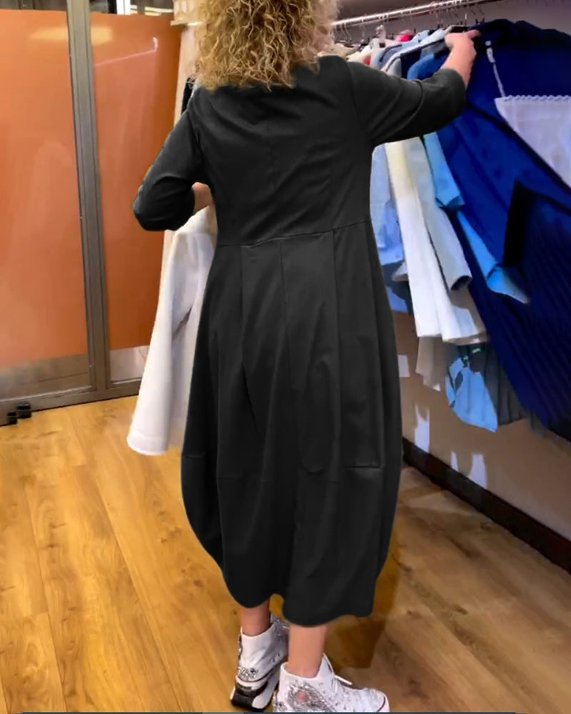 Robe à col rond et manches 2/3