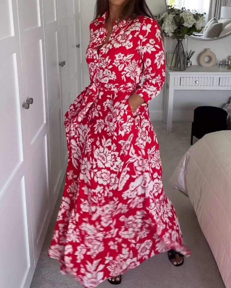 Robe longue à imprimé floral
