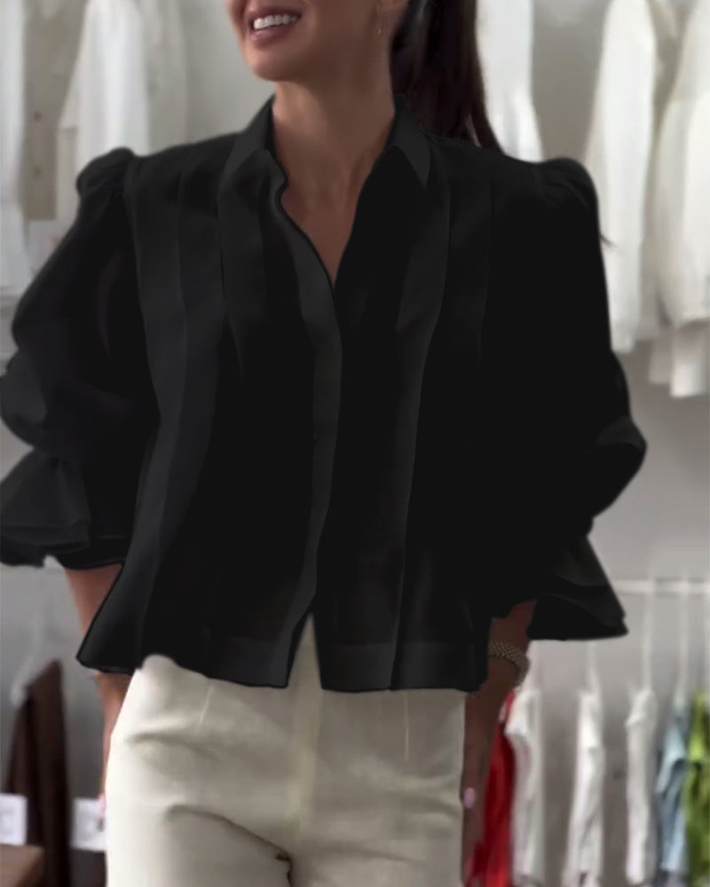 Chemise Manche Bouffante Volant