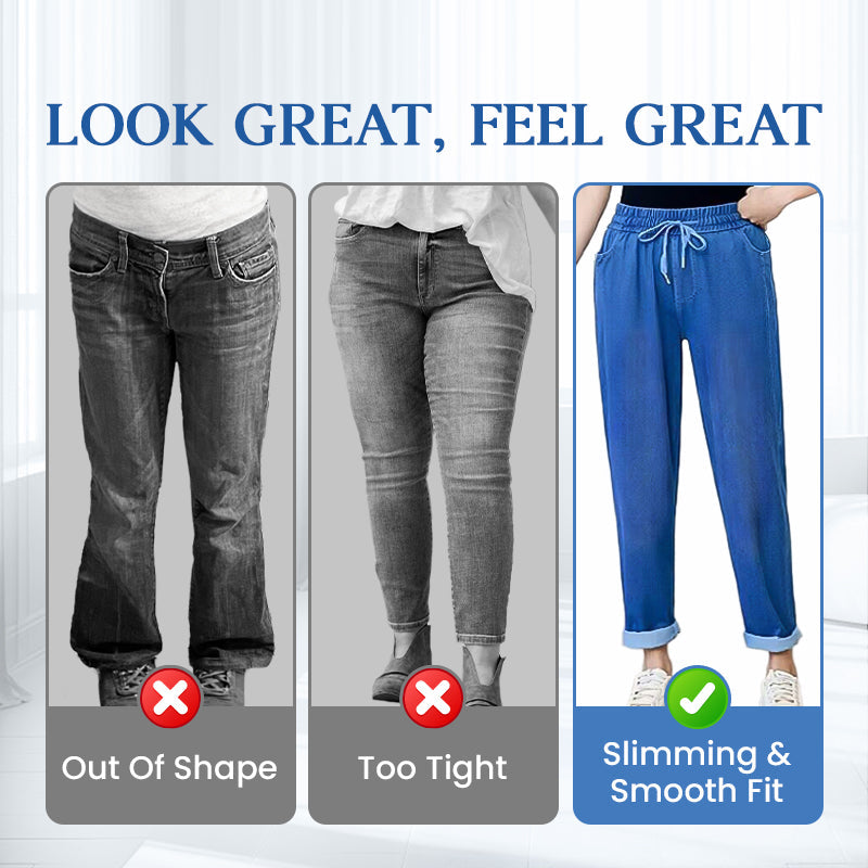 Haute Taille Ultra Élastique Mom Jeans