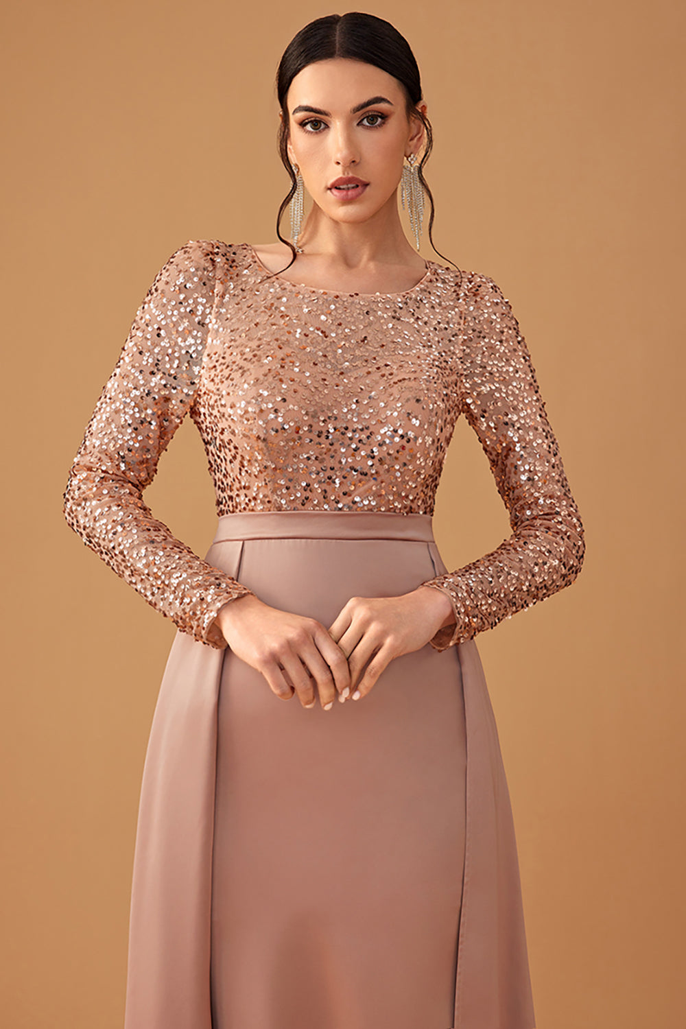Celina | Robe de soirée drapée en sequins pour femmes