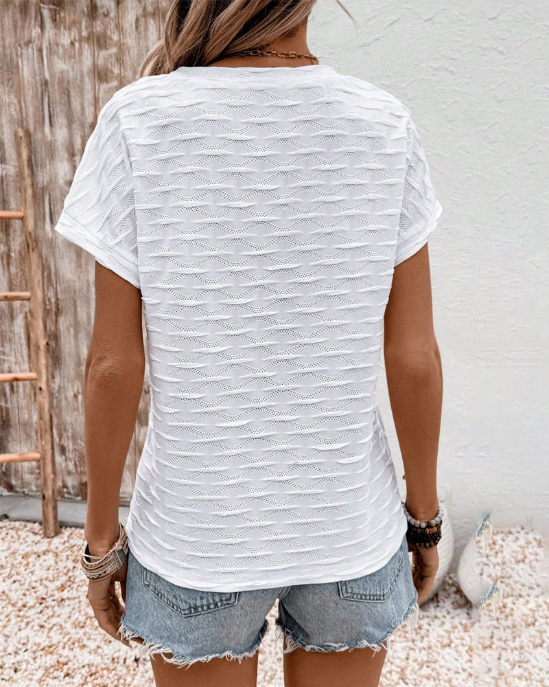 T-shirt z dekoltem w serek typu basic