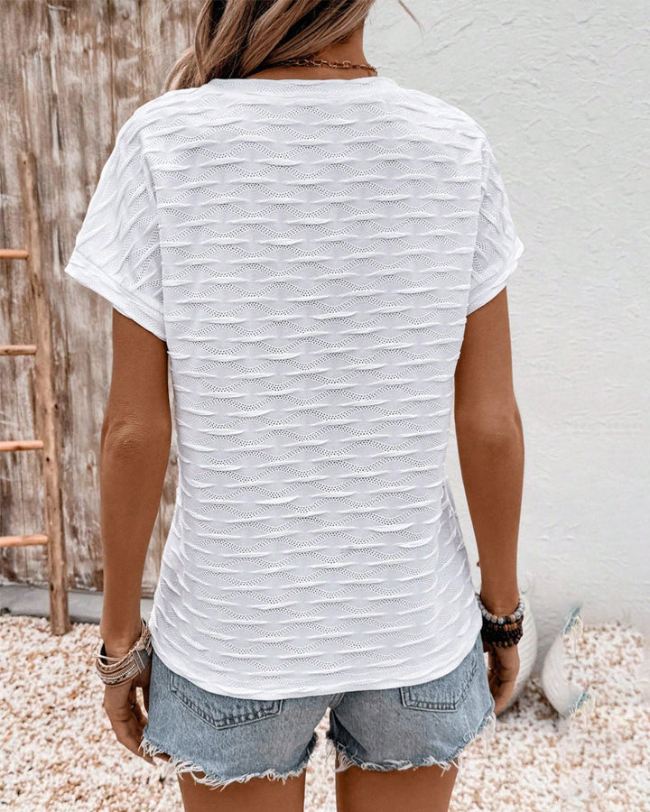 T-shirt z dekoltem w serek typu basic