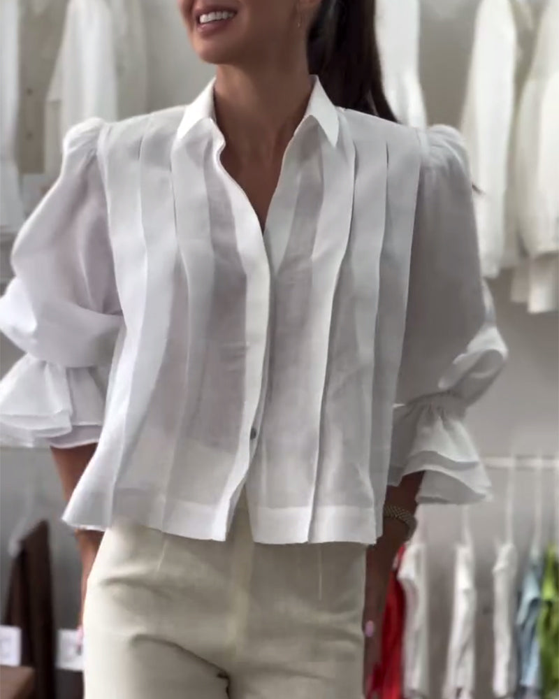 Chemise Manche Bouffante Volant