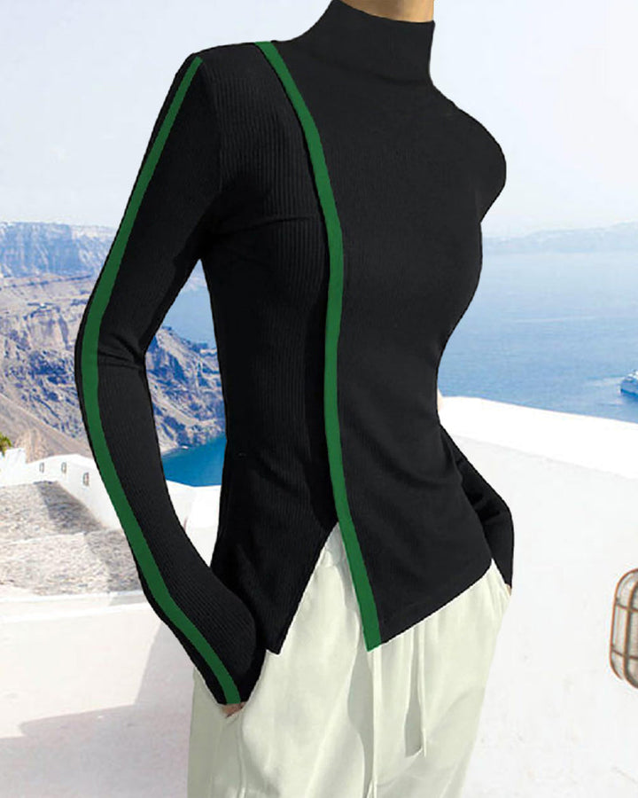Pull à col roulé et patchwork