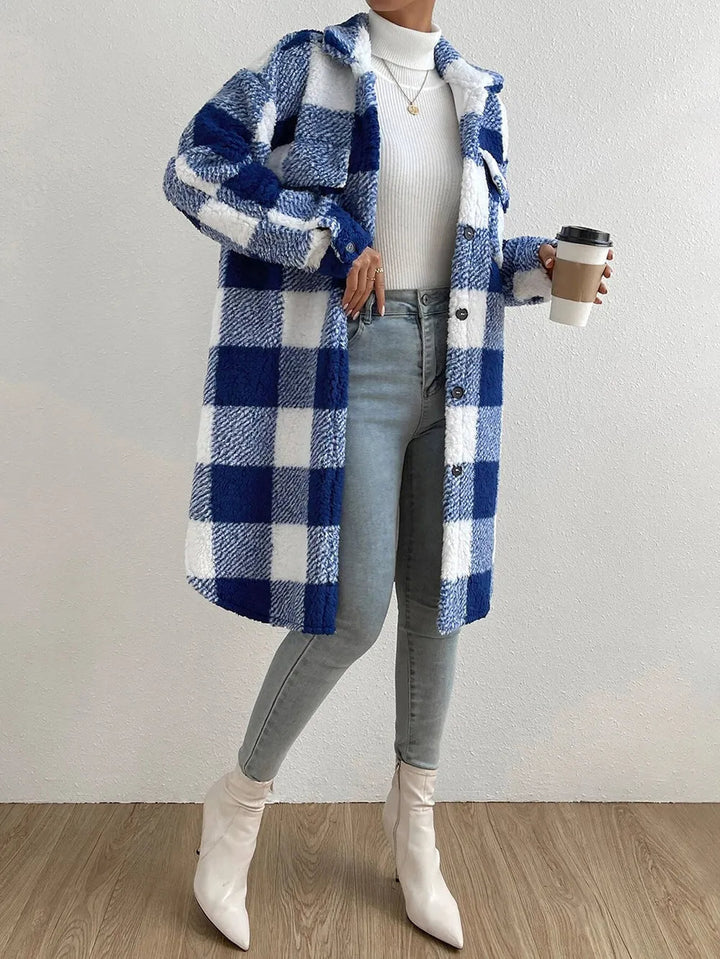 Tianna | Damski płaszcz oversize z pluszu z ciepłą podszewką
