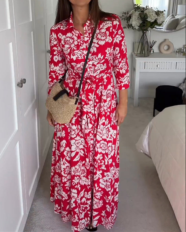 Robe longue à imprimé floral