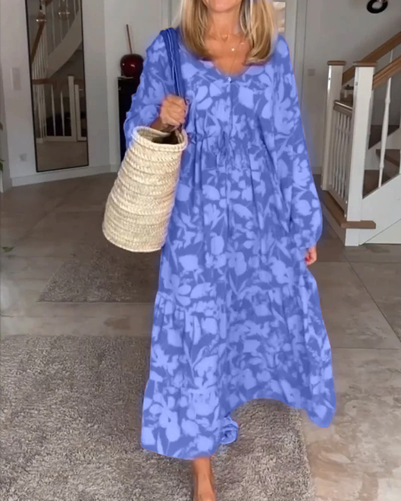 Robe à manches longues et imprimé floral