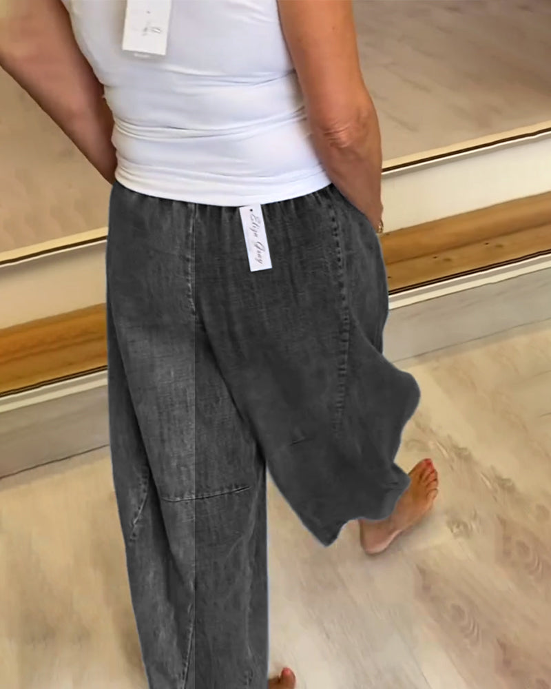 Jean Décontracté À Taille Élastique