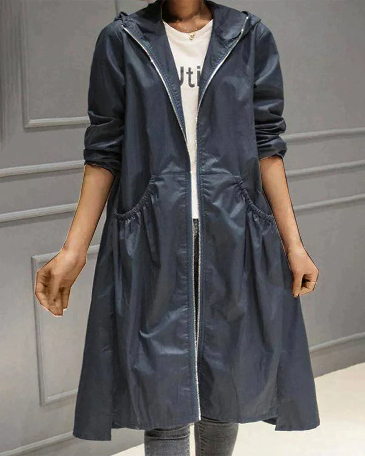 Klarissa | Manteau de pluie long avec capuche pour femme