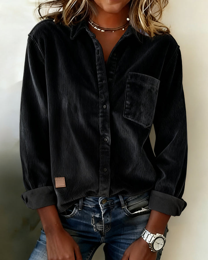 Chemise Tendance Velours Côtelé Revers