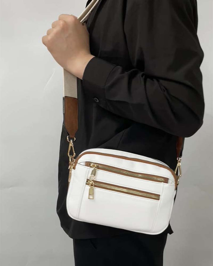 Sac bandoulière zippé multifonctionnel