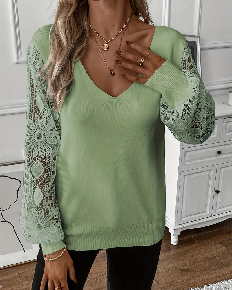 Pull Col En V Tendance Ajouré