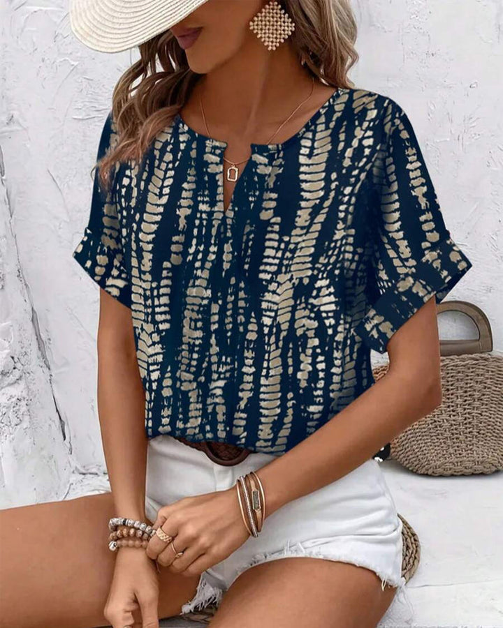 T-Shirt Imprimé Rétro Manches Courtes