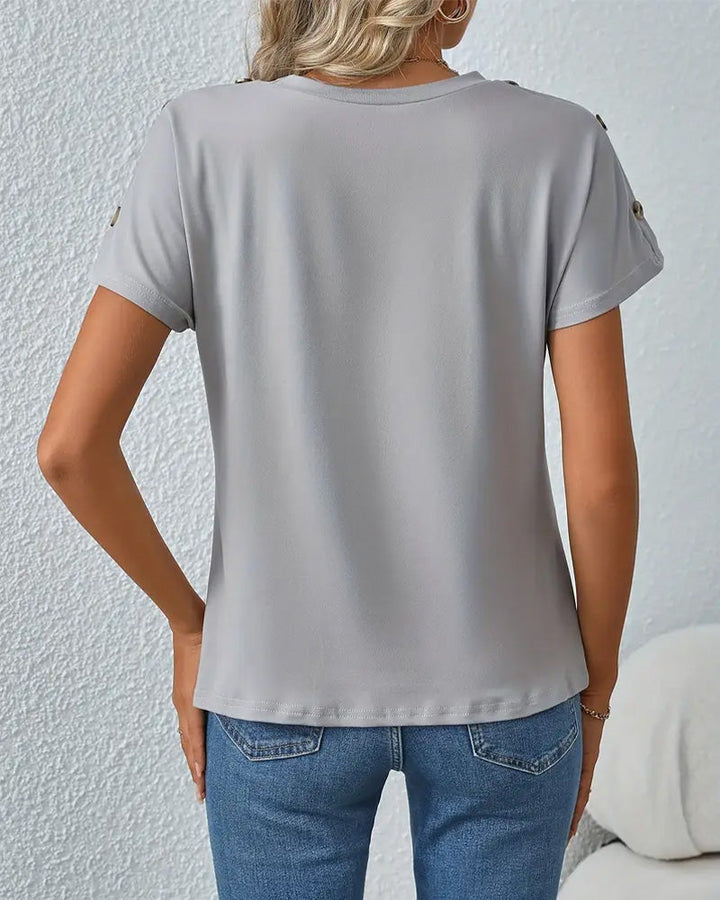 T-shirt z okrągłym dekoltem i nadrukiem w panterkę color block