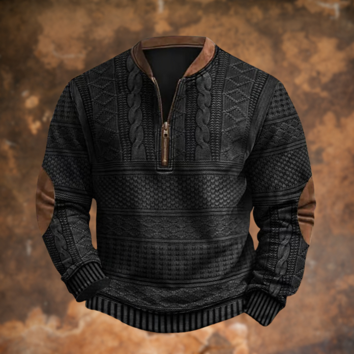 Anton – męski sweter z półzamkiem i stylowymi detalami
