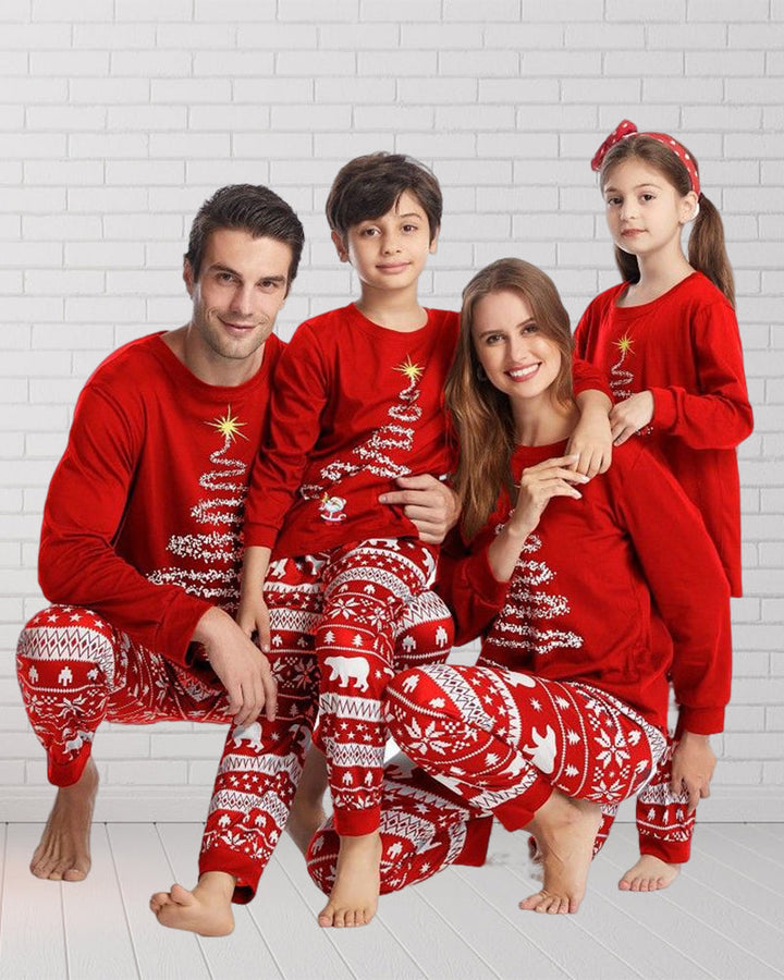 Pyjama familial de Noël à imprimé sapin de Noël