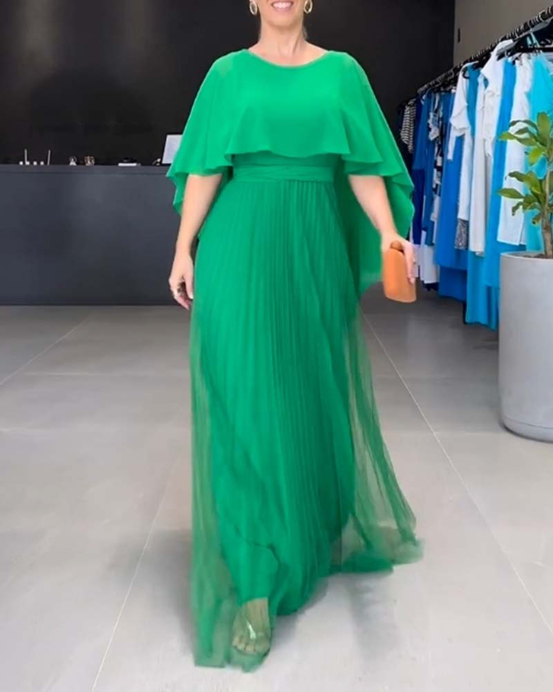 Robe longue à col rond et ligne A
