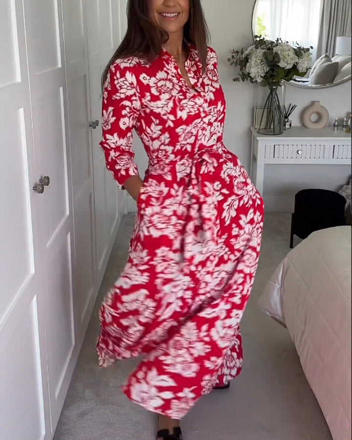Robe longue à imprimé floral