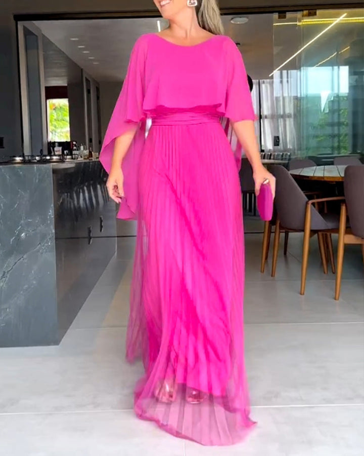 Robe longue à col rond et ligne A