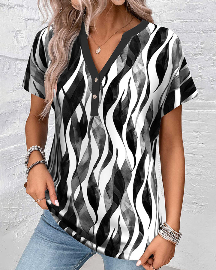 T-shirt casual z nadrukiem
