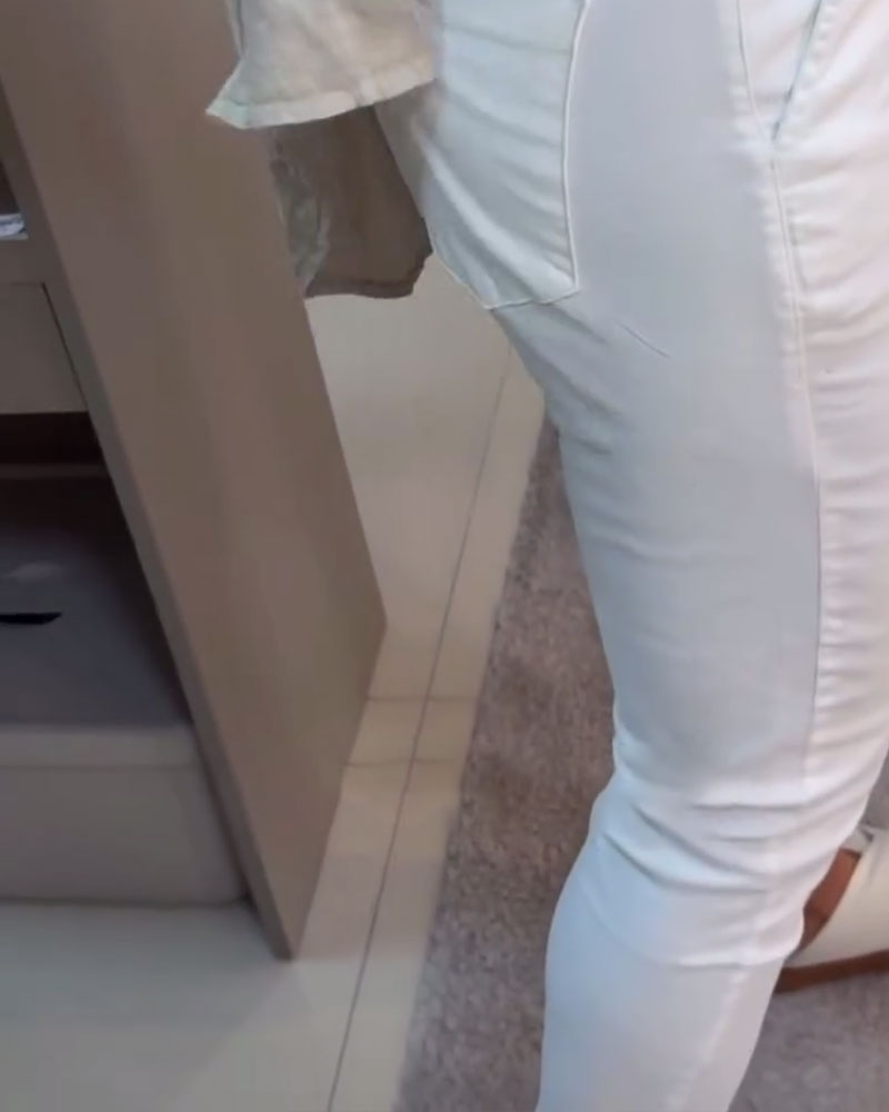 Pantalon Fuselé Décontracté Avec Cordon