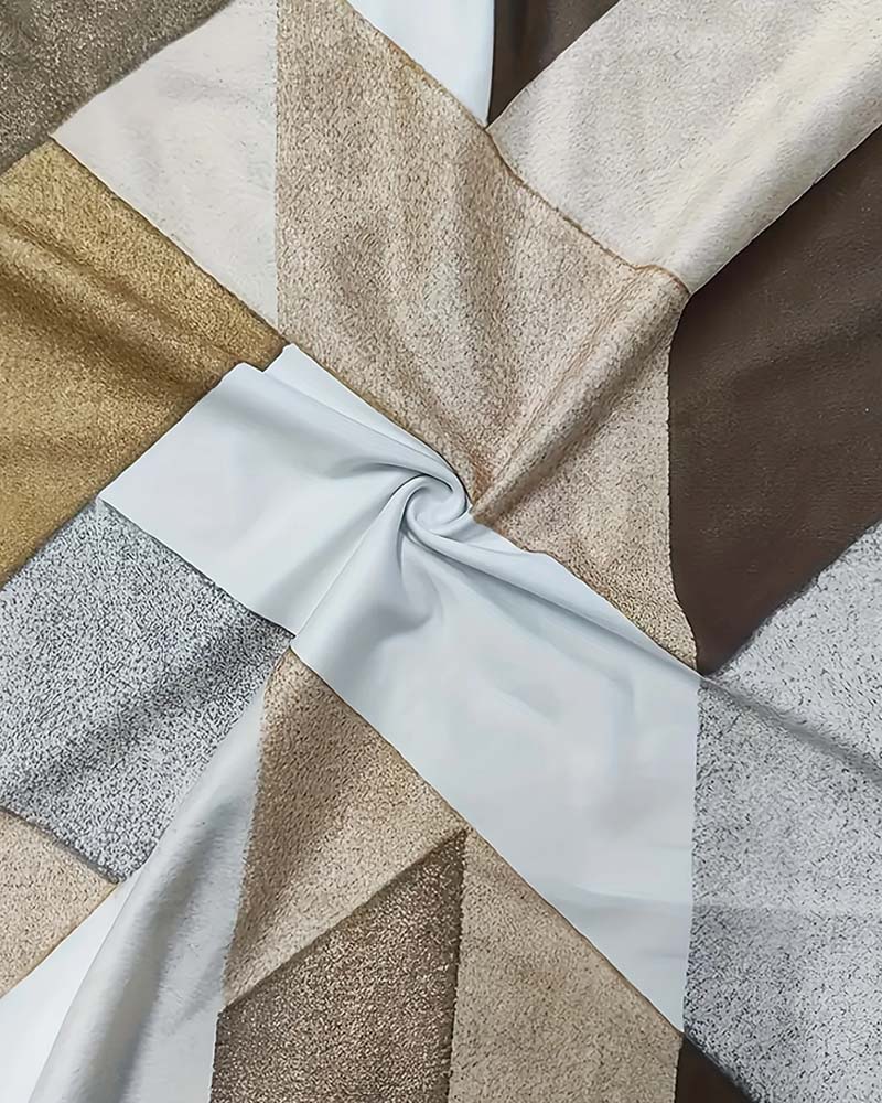 Koszulka z okrągłym dekoltem w stylu casual color-block