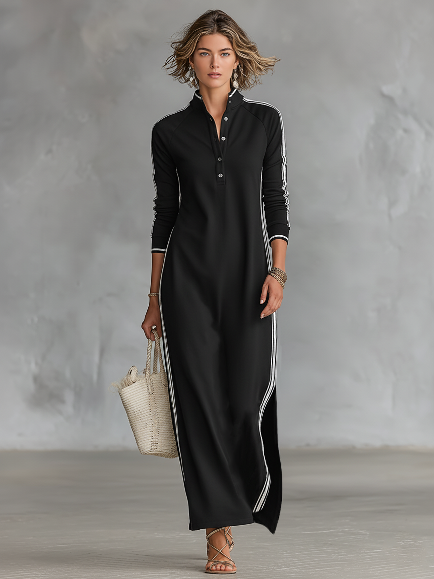 Maja – Elegancka Sukienka Maxi Koszulowa