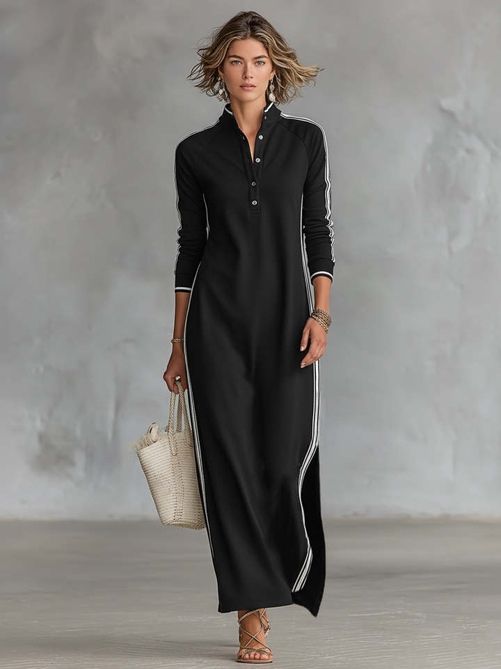 Maja – Elegancka Sukienka Maxi Koszulowa