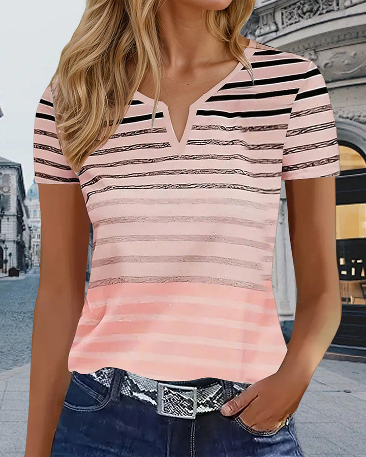 Dopasowany T-shirt w paski w stylu casual