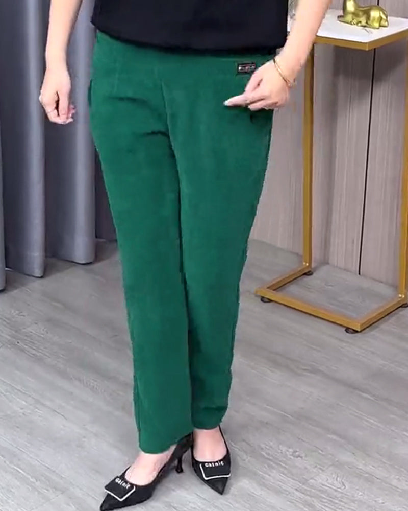 Gładkie spodnie rurki typu stretch