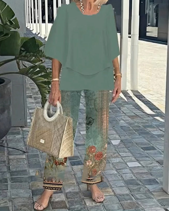 Set Fashion Spodnie proste z nadrukiem