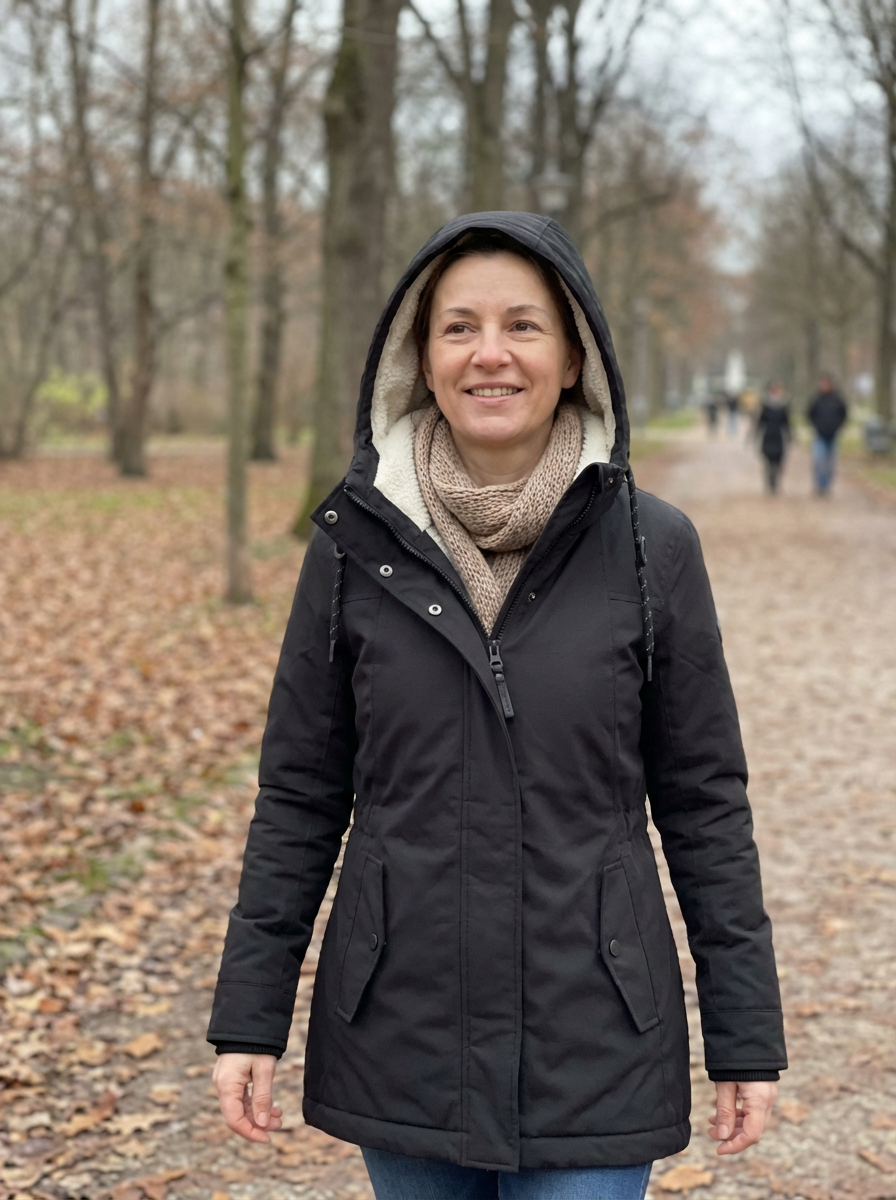 Éliane – długi, wodoodporny płaszcz zimowy damski, ciepły i elegancki