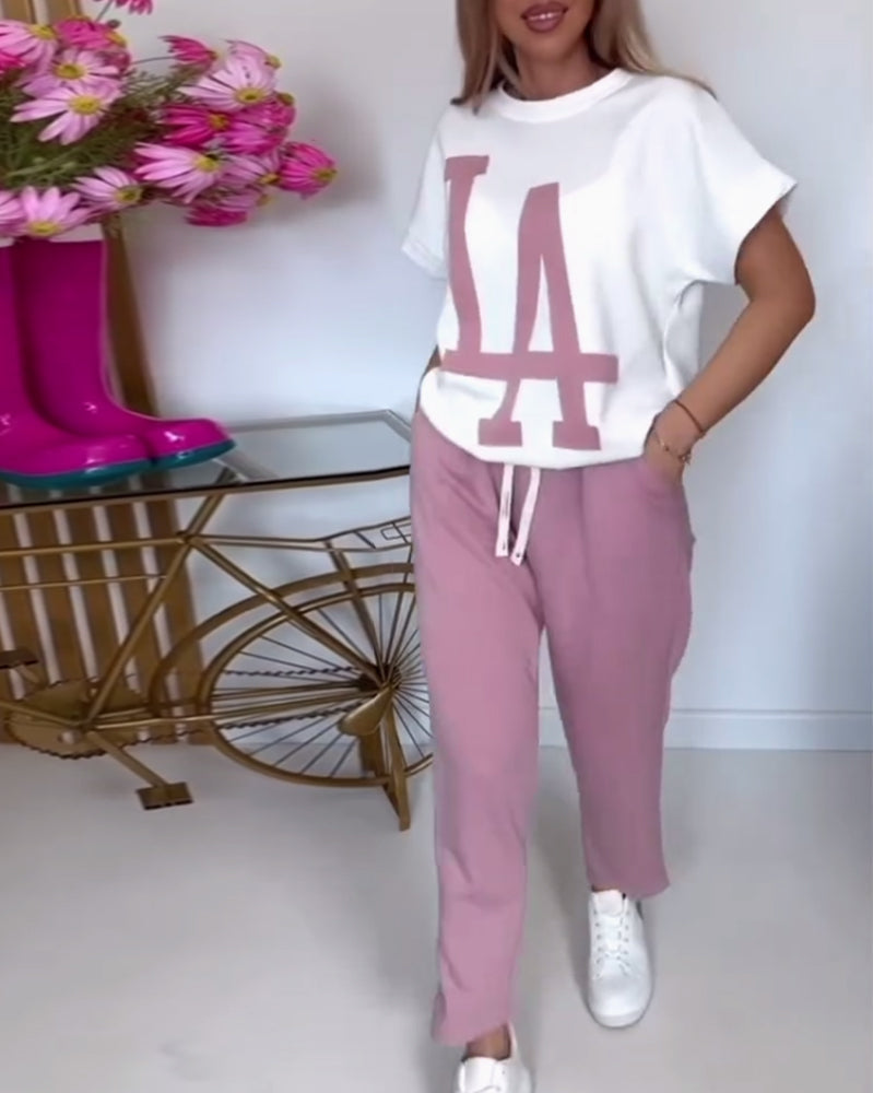 Zdefiniuj Casual Letter Print Sports