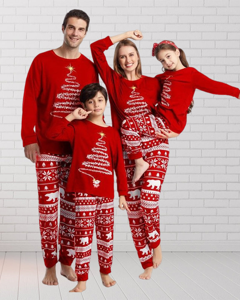 Pyjama familial de Noël à imprimé sapin de Noël