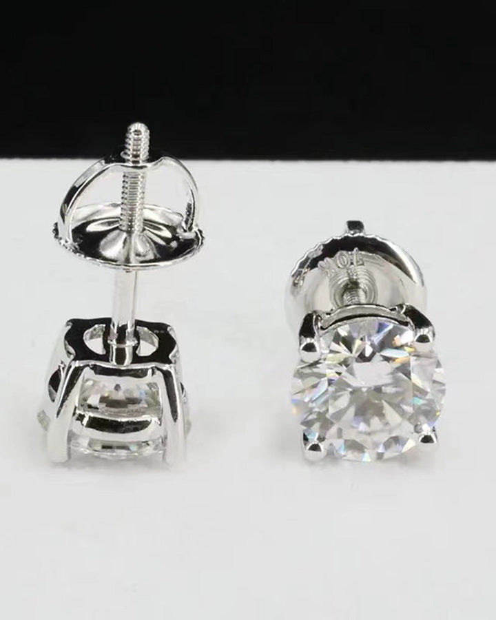 Boucles d'oreilles à tige rondes classiques en zircon