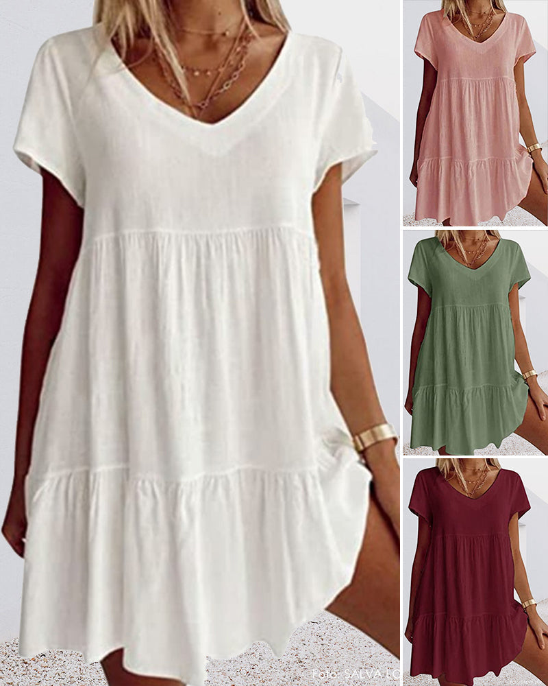 Robe ample décontractée à manches courtes