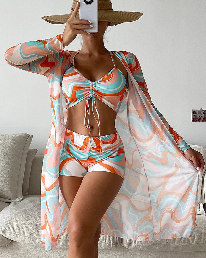 Joanna - 3-częściowy zestaw bikini z nadrukiem