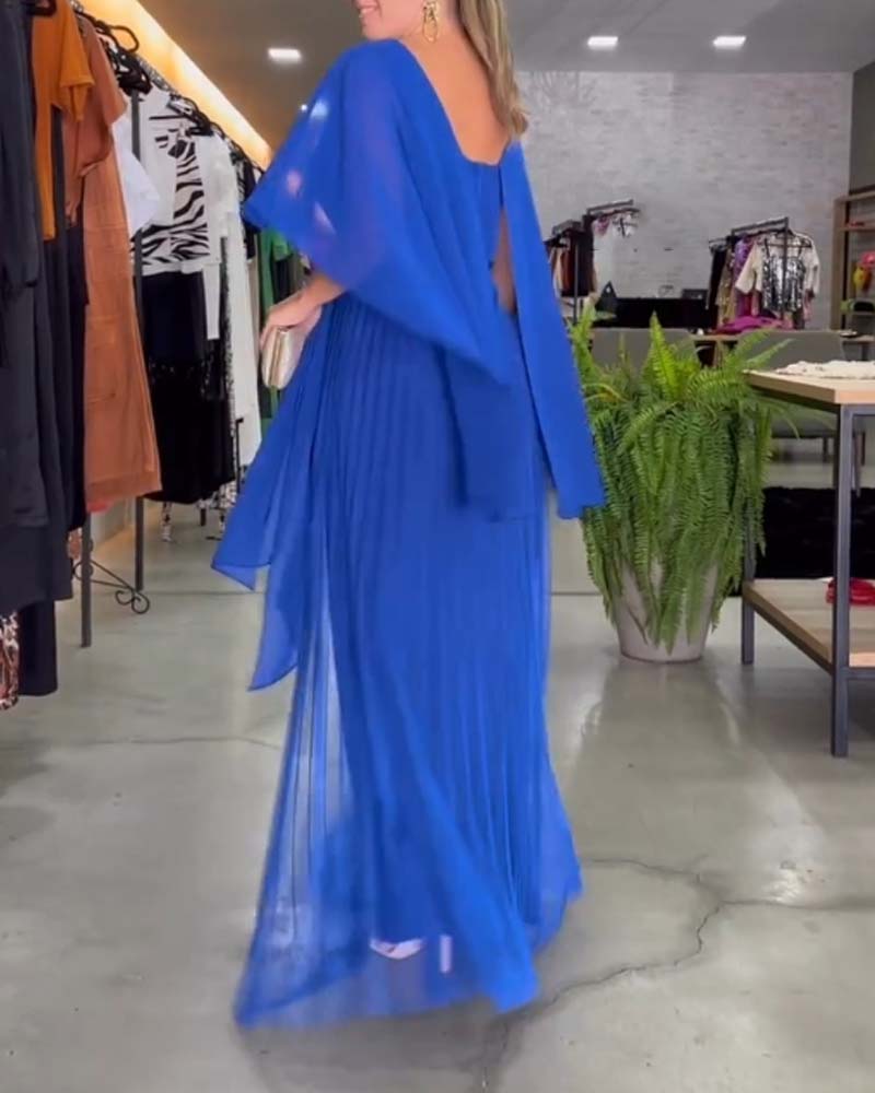 Robe longue à col rond et ligne A