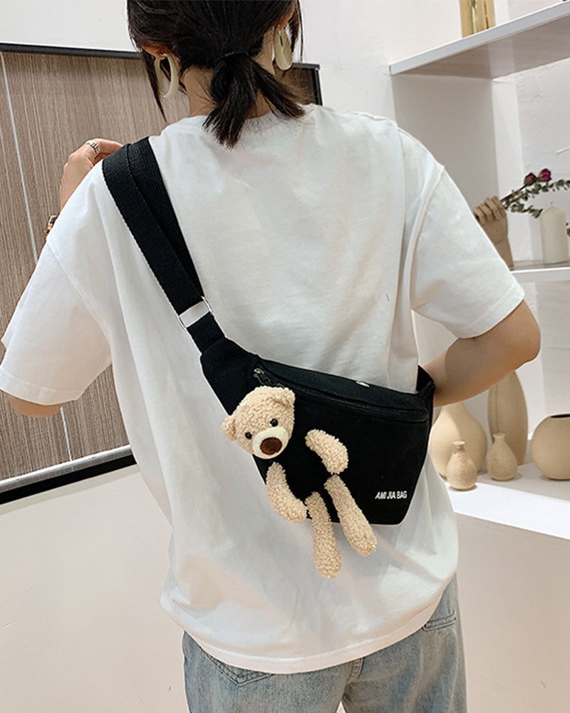 Sac à bandoulière en forme d'ours en peluche