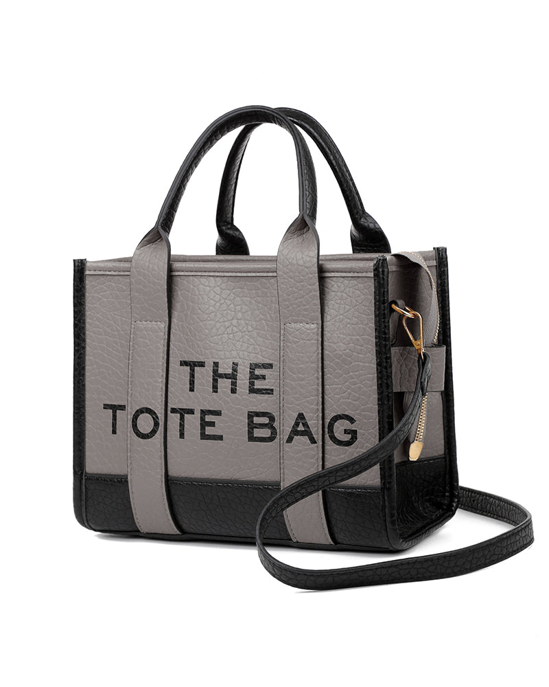 Sac fourre-tout tendance avec coutures bicolores