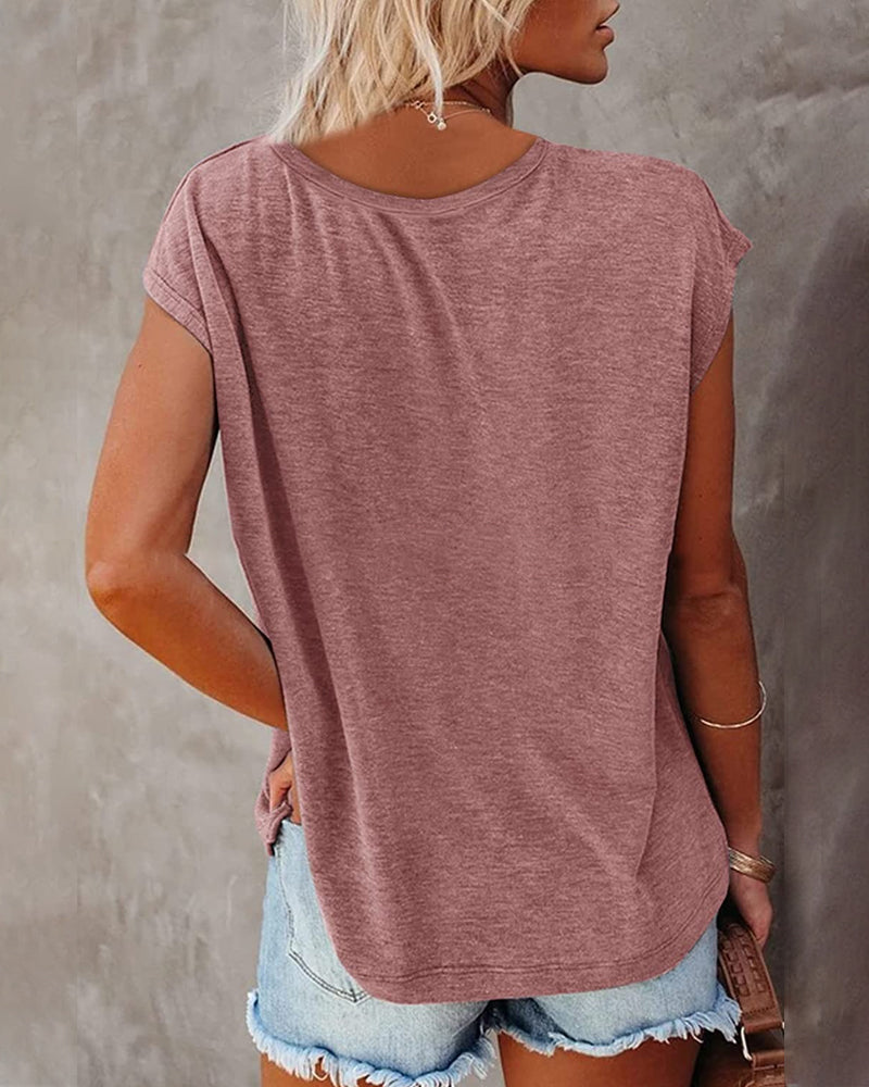 Gładki kardigan z dekoltem w serek i podwijanymi rękawami