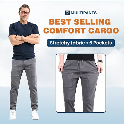 Multipants – Spodnie Cargo Stretch o Wysokiej Elastyczności, Wielokieszeniowe i Wytrzymałe