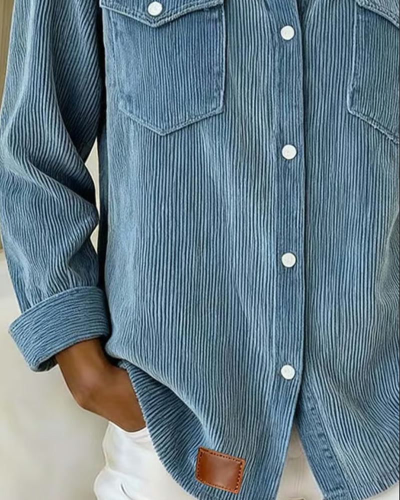 Chemise À Manches Longues À Revers Et Boutonnée