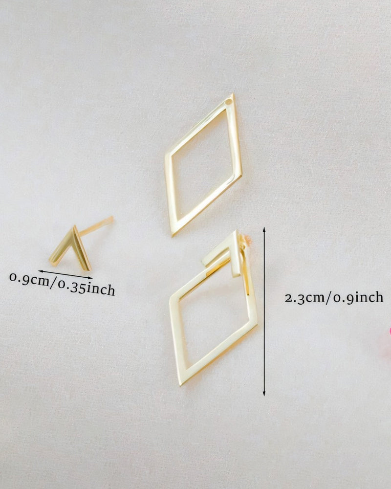 Proste i eleganckie kolczyki w kształcie diamentu