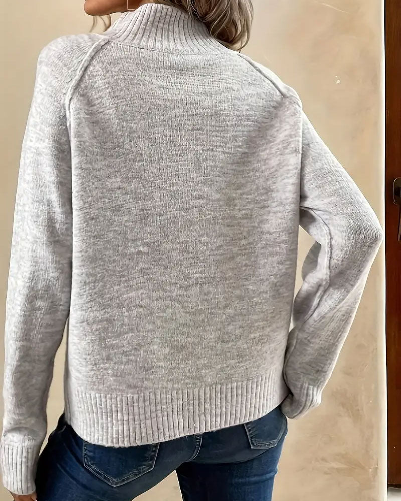 Sweter z kołnierzykiem polo i guzikami