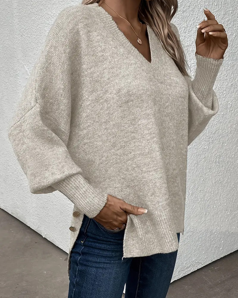Pull Manche Lanterne Encolure En V
