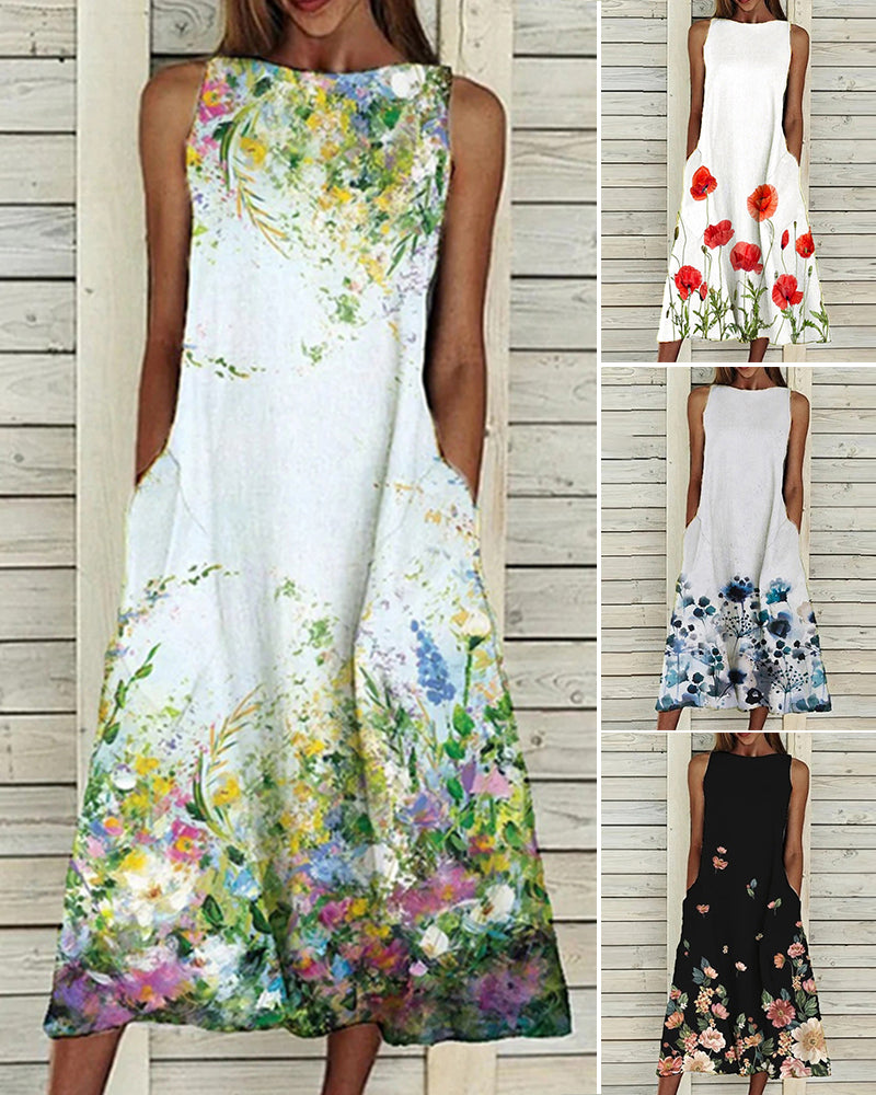 Robe sans manches imprimée